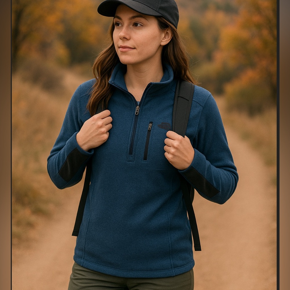 The North Face Men’s Canyonlands Blue‎ Quarter Zip Fleece Pullover – Size M